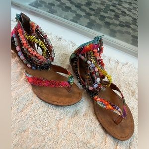 Tropical ankle beach sandals